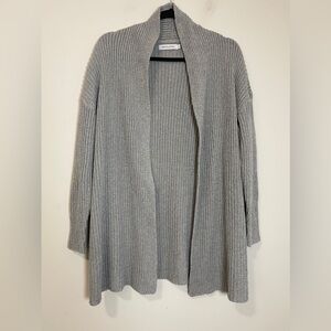 MissLook Womens Sweater Size Medium Gray Open Knit Cardigan